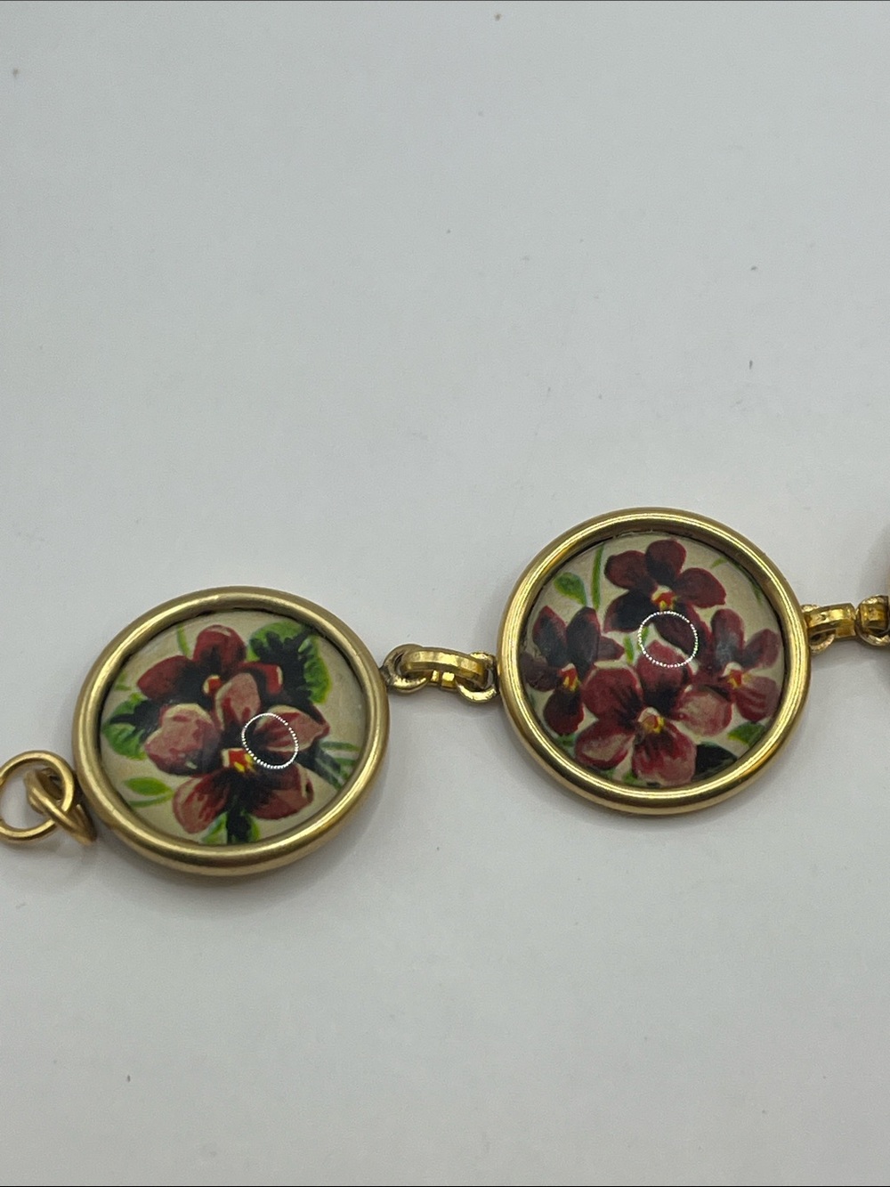 Vintage Retro Floral Panel Link Bracelet Attributed to Designs From The Deep - Picture 5 of 7